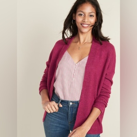 NWOT Old Navy Open-Front Cocoon Sweater, Size XXL (20), Berry - Picture 1 of 6